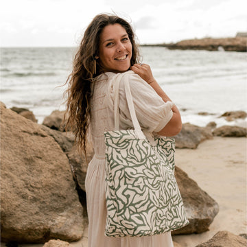 Extra Large Fair Trade Tote Bag  - River Pebble