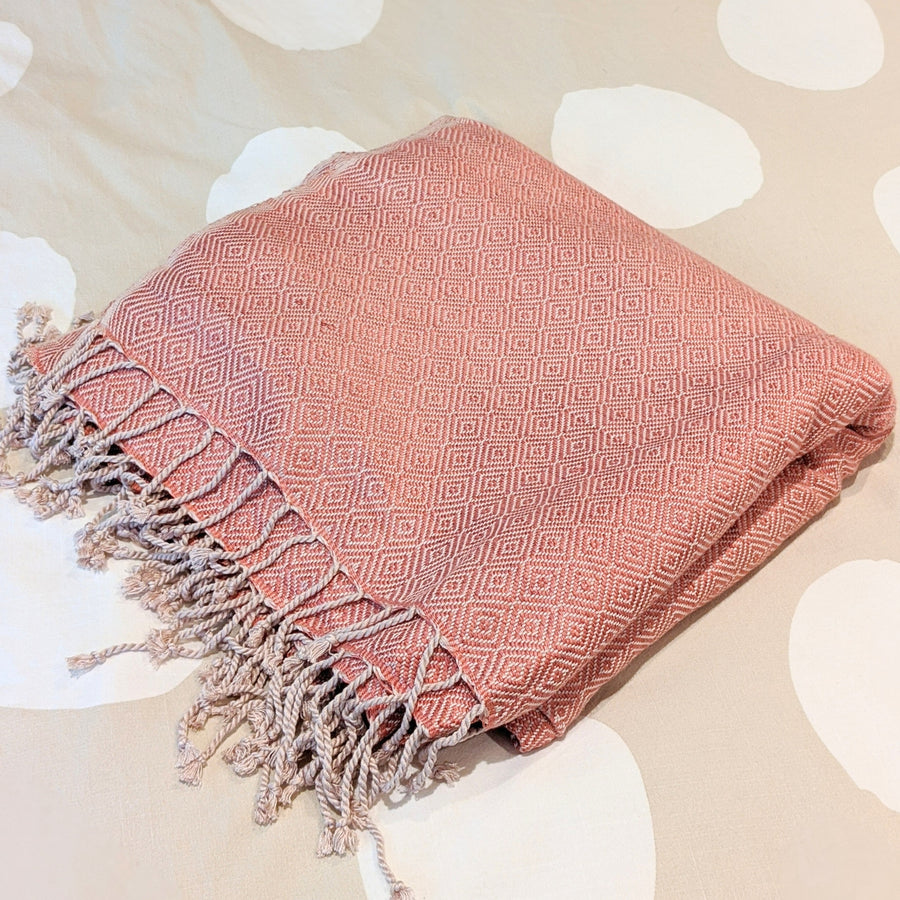 Fair Trade 100% Cotton Throw - Candy Pink