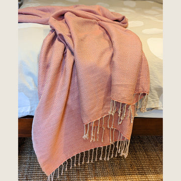 Fair Trade 100% Cotton Throw - Candy Pink