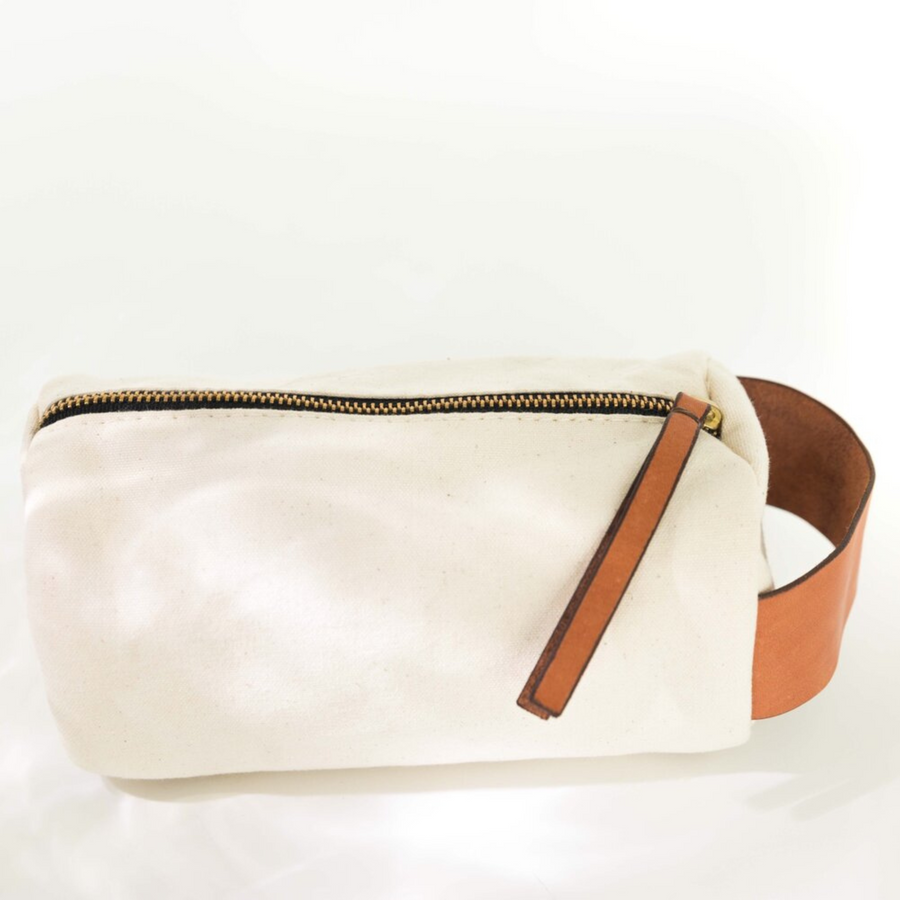 Haiti Leather & Canvas Toiletry Bag