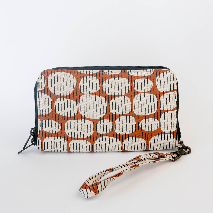 Travel Wallet - Orange Pebbles