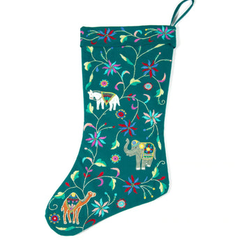 Embroidered Stocking Red