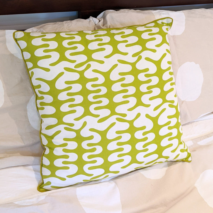 Fair trade cushion cover lime