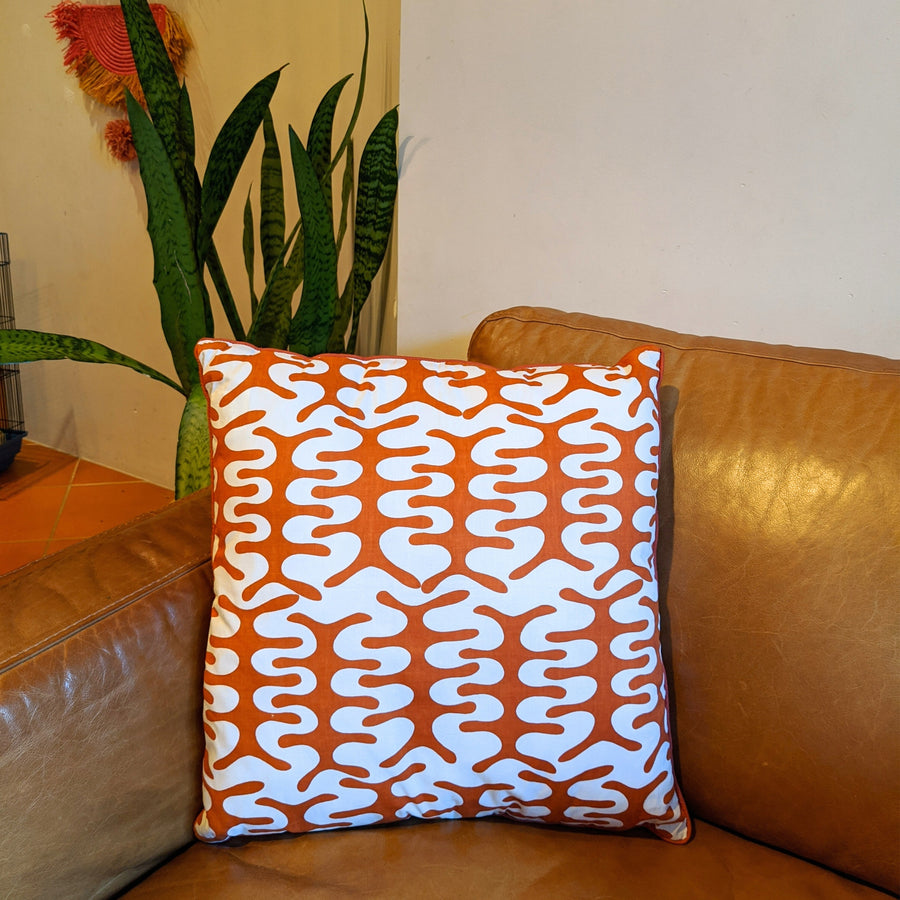 Fair trade cushion cover orange