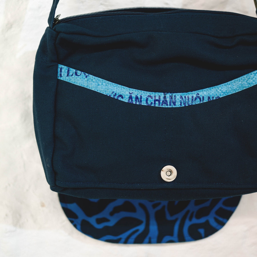 Cross Body Fair Trade Bag  - Deep Ocean