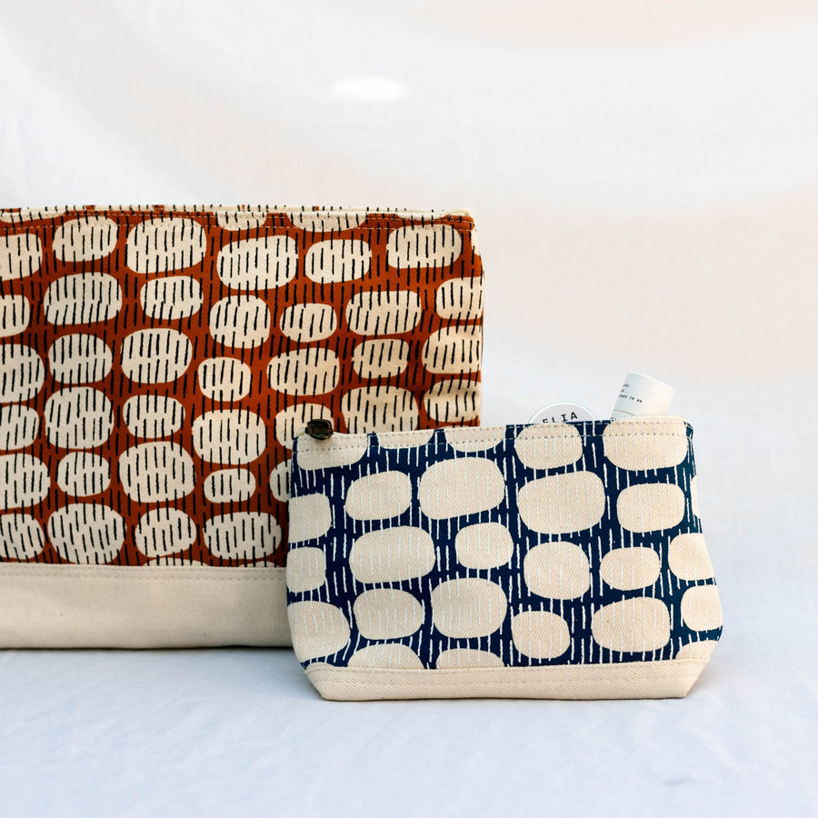 Fair Trade Toiletry Bag in Orange Pebble Design