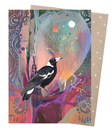 Greeting Card - Magpie Moon