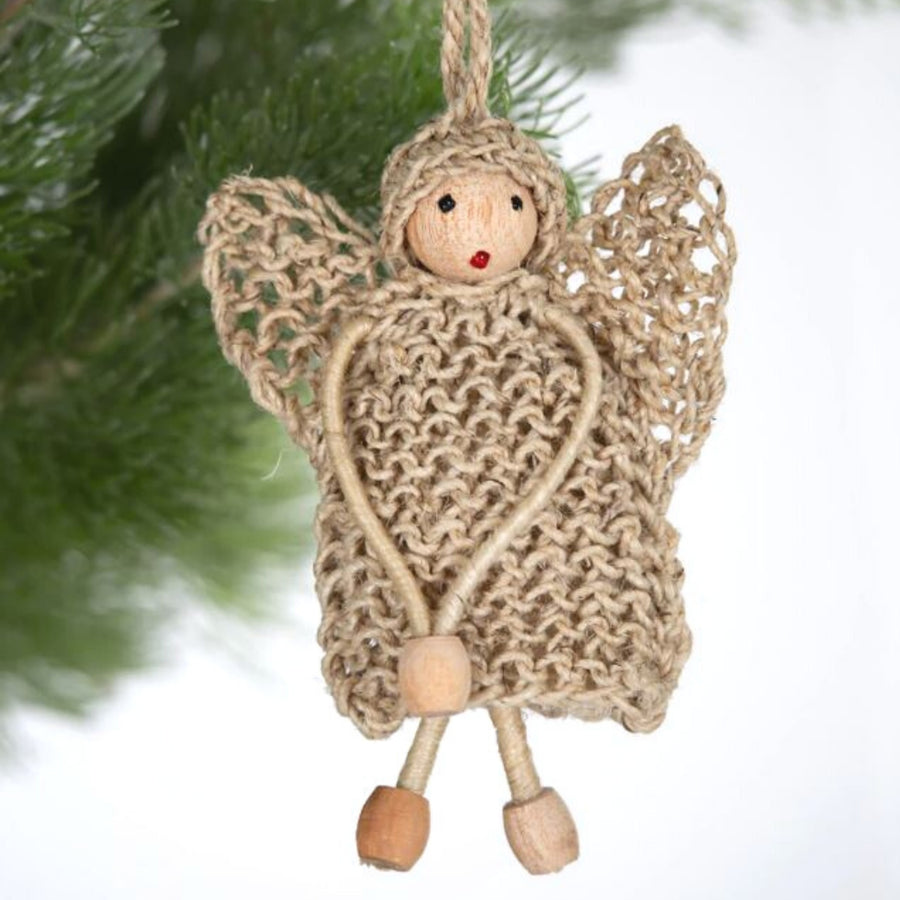 Fair Trade Hemp Angel Christmas Decoration