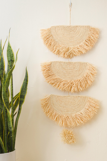 Raffia Wall Art - Natural